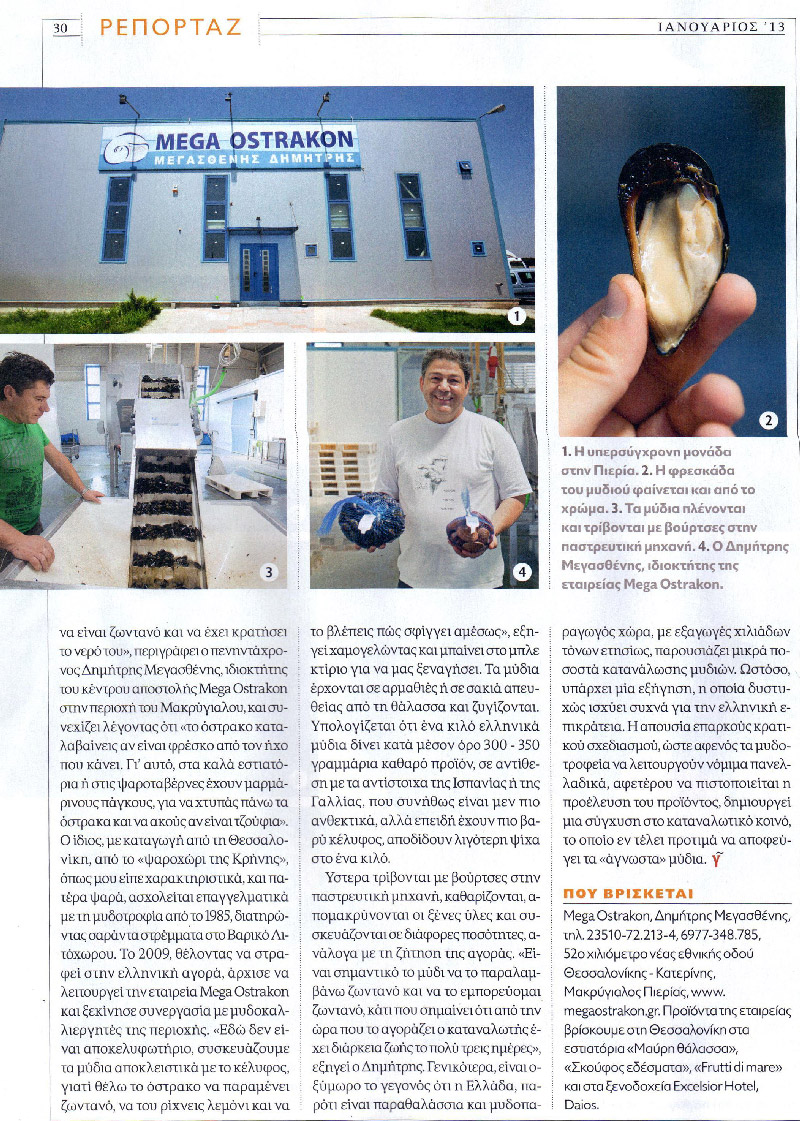 Gastronomos magazine, Mega Ostrakon Article 
